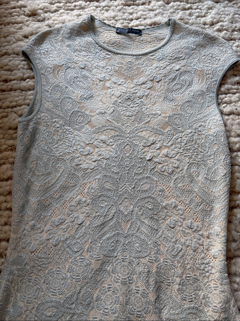 🩵 Alexander McQueen Plato Atlantis Light Blue Bodycon Dress - Picture 2 of 6